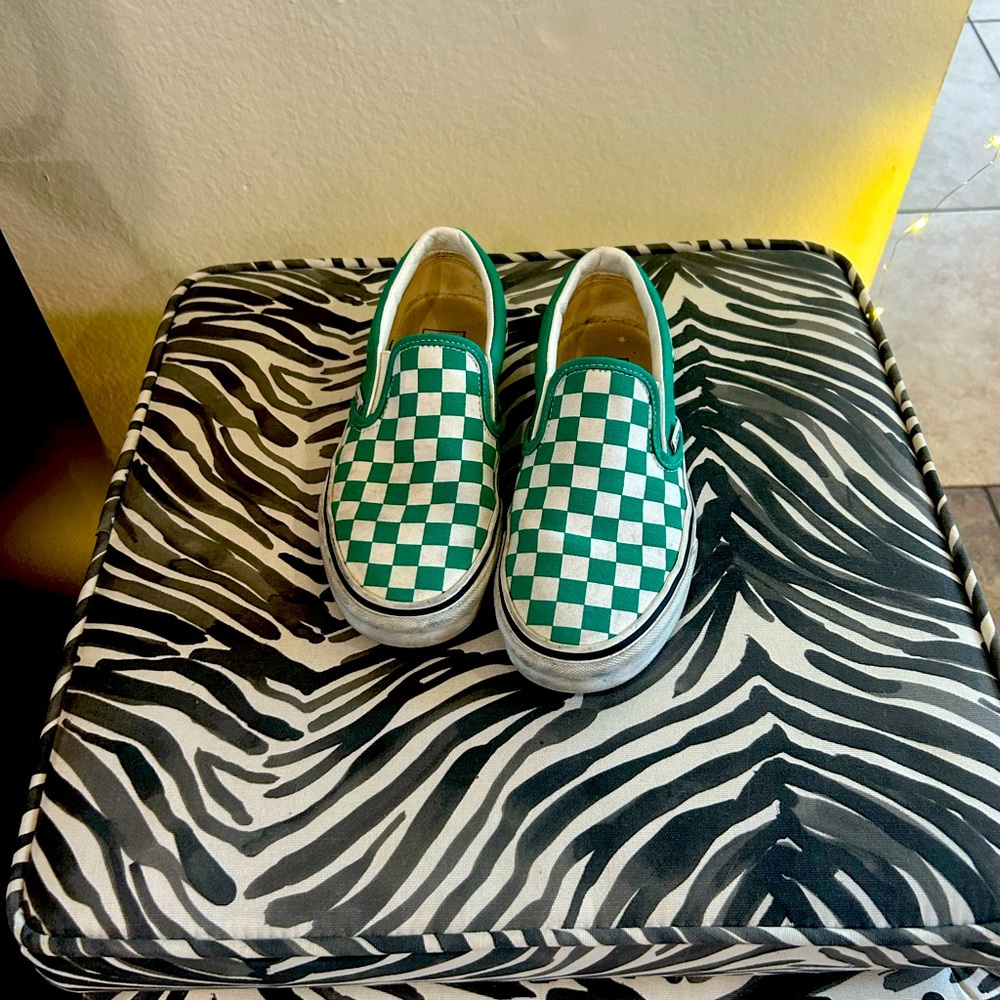 Women’s #Converse Green Checkered Slip-On sneakers. #green size 6